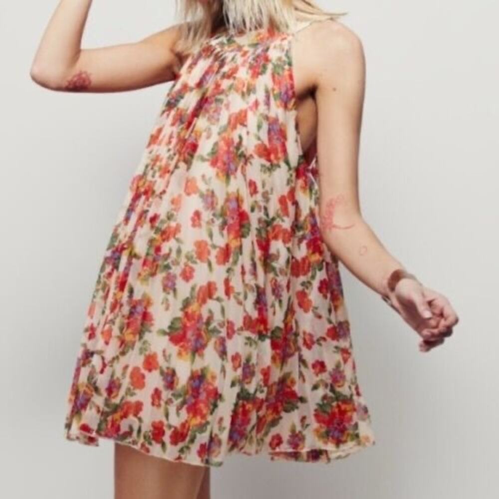 Free People Pleated Floral Dress - Picture 3 of 11